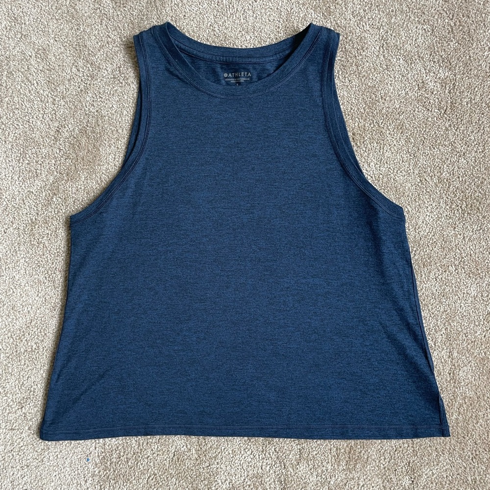 Athleta uptempo tank, navy, size small